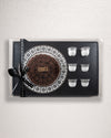 Quadrant Chocolate tray with 6 Arabic coffee cups