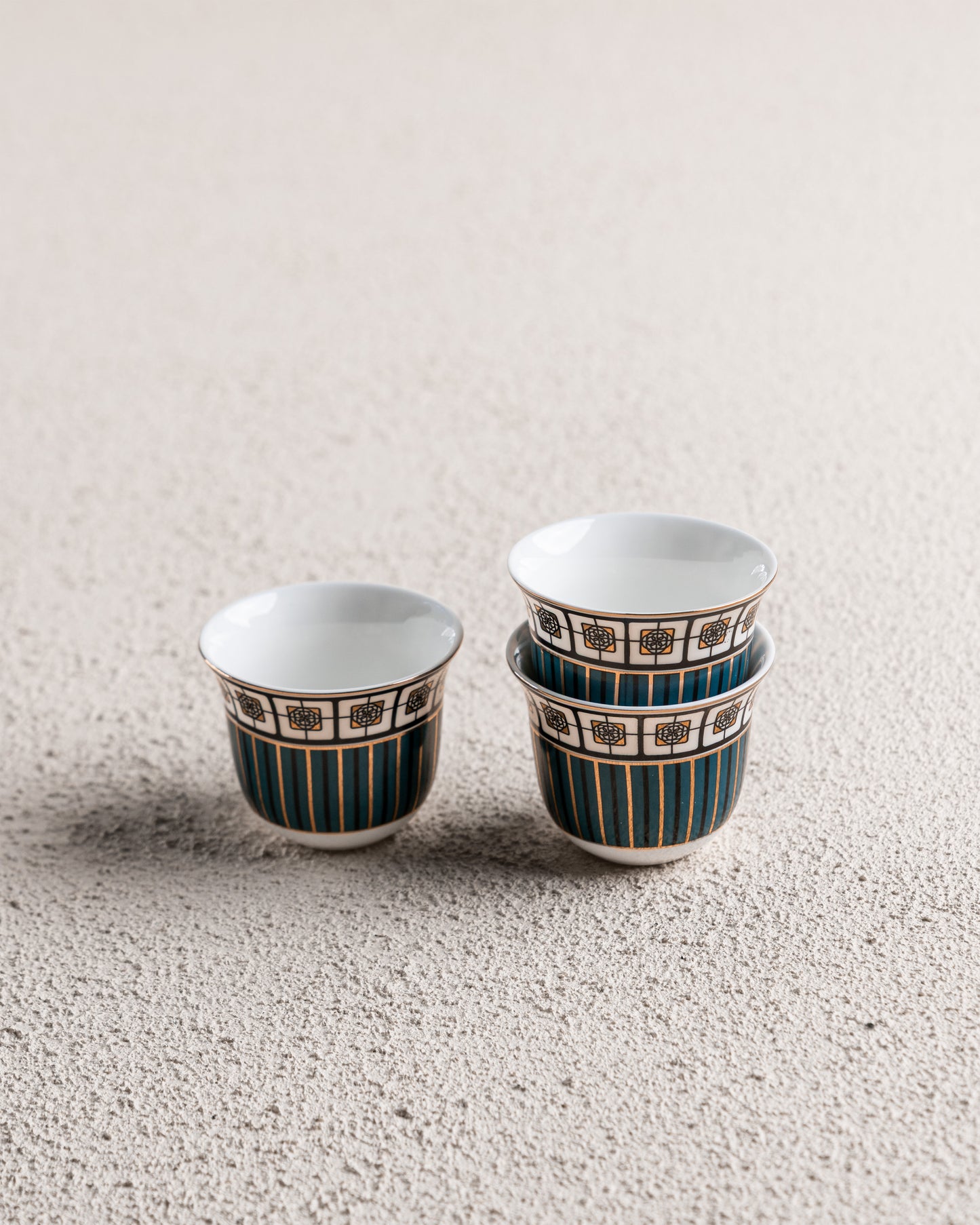 Teal Arabic coffee cups set