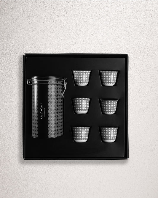 Sucre Arabic Coffee Tin with 6 cups