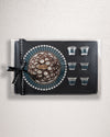 Teal Chocolate Tray with 6 Arabic coffee cups