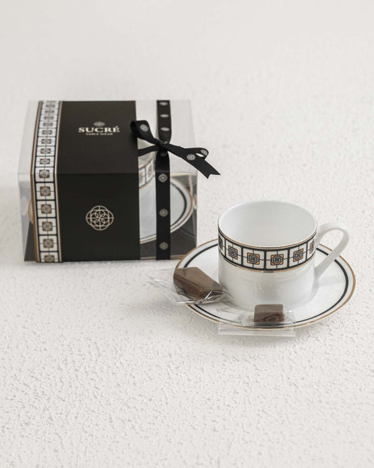Quadrant Tea cup with Chocolate